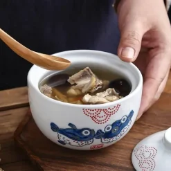 Elegance at the Table Küche & Esszimmer-Keramik-Eintopf mit Deckel – 425 Mehrzweck-Suppenschüssel