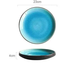 Plates u0026 More Küche & Esszimmer-Keramik-Geschirrset – Blaues Eis-Knisterglasur-Design