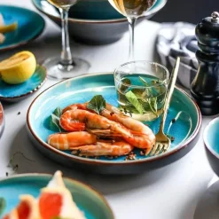 Plates u0026 More Küche & Esszimmer-Keramik-Geschirrset – Blaues Eis-Knisterglasur-Design