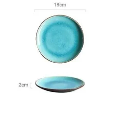 Plates u0026 More Küche & Esszimmer-Keramik-Geschirrset – Blaues Eis-Knisterglasur-Design