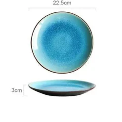 Plates u0026 More Küche & Esszimmer-Keramik-Geschirrset – Blaues Eis-Knisterglasur-Design