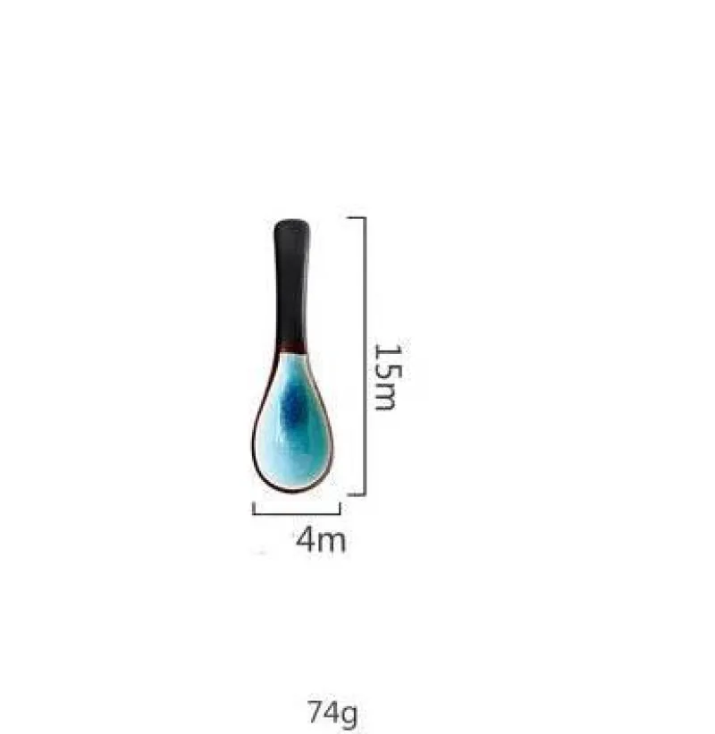 Tom Küche & Esszimmer-Keramikgeschirrset mit rissiger Glasur in Blau