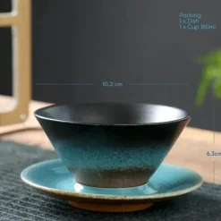 Plates u0026 More Küche & Esszimmer-Keramik-Kaffeetasse und Untertassen-Set – Stilvolle Latte- und Teetasse