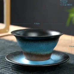 Plates u0026 More Küche & Esszimmer-Keramik-Kaffeetasse und Untertassen-Set – Stilvolle Latte- und Teetasse