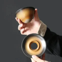 Plates u0026 More Küche & Esszimmer-Keramik-Kaffeetasse und Untertassen-Set – Stilvolle Latte- und Teetasse