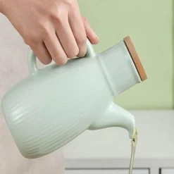 Decor Küche & Esszimmer-Keramik-Ölflasche – Stilvolles gestreiftes Küchendekor