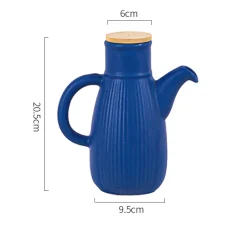 Decor Küche & Esszimmer-Keramik-Ölflasche – Stilvolles gestreiftes Küchendekor