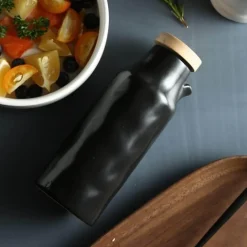 Decor Küche & Esszimmer-Keramik-Ölflaschen-Set – Schwarz-Weiß-Küchendekor