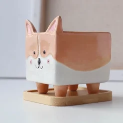 Cozy Nest Decor Wohndeko-Keramik-Pflanzgefäß mit Pfotenabdruck – süßer Blumentopf für Katzen und Hunde