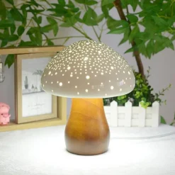 The Light Loft Beleuchtung-Keramik-Pilzlampe – Einzigartige dekorative Beleuchtung für Zuhause