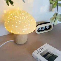 The Light Loft Beleuchtung-Keramik-Pilzlampe – Einzigartige dekorative Beleuchtung für Zuhause