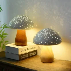 The Light Loft Beleuchtung-Keramik-Pilzlampe – Einzigartige dekorative Beleuchtung für Zuhause