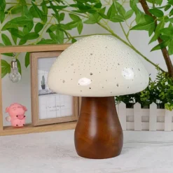 The Light Loft Beleuchtung-Keramik-Pilzlampe – Einzigartige dekorative Beleuchtung für Zuhause