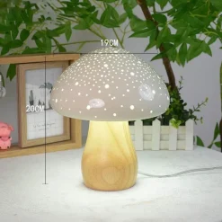 The Light Loft Beleuchtung-Keramik-Pilzlampe – Einzigartige dekorative Beleuchtung für Zuhause