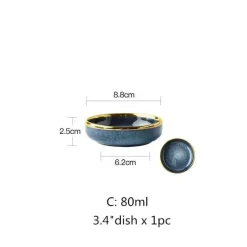 Elegance at the Table Küche & Esszimmer-Keramikschalen-Set mit blauem Farbverlauf – elegante Ess- und Dessertteller