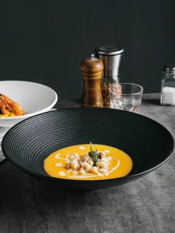 Elegance at the Table Küche & Esszimmer-Keramik-Suppen- und Nudelschüssel-Set – Milchglasur, 4er-Set