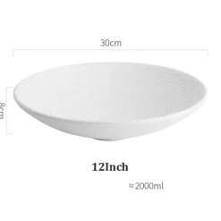 Elegance at the Table Küche & Esszimmer-Keramik-Suppen- und Nudelschüssel-Set – Milchglasur, 4er-Set