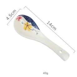 Elegance at the Table Küche & Esszimmer-Keramik-Suppenlöffel-Set – Retro-Ramen-Reislöffel für das Restaurant zu Hause