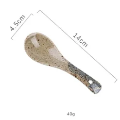 Elegance at the Table Küche & Esszimmer-Keramik-Suppenlöffel-Set – Retro-Ramen-Reislöffel für das Restaurant zu Hause