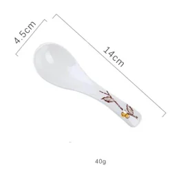 Elegance at the Table Küche & Esszimmer-Keramik-Suppenlöffel-Set – Retro-Ramen-Reislöffel für das Restaurant zu Hause