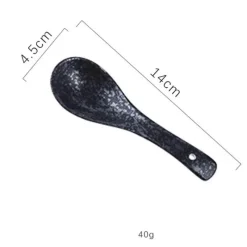 Elegance at the Table Küche & Esszimmer-Keramik-Suppenlöffel-Set – Retro-Ramen-Reislöffel für das Restaurant zu Hause