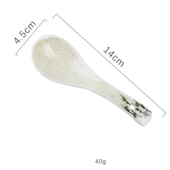 Elegance at the Table Küche & Esszimmer-Keramik-Suppenlöffel-Set – Retro-Ramen-Reislöffel für das Restaurant zu Hause