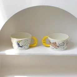 Plates u0026 More Küche & Esszimmer-Keramiktasse mit Bärenmond – süße handbemalte Kaffeetasse