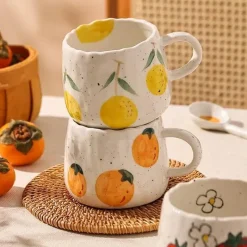 Feast Essentials Küche & Esszimmer-Keramiktasse mit Fruchtmischung – Buntes Küchengeschirr