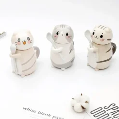 Brew Bliss Küche & Esszimmer-Keramiktasse mit Glückskatze und Löffel – süße Kaffeetasse