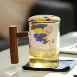 The Cozy Mug Küche & Esszimmer-Keramik-Teefiltertassen-Set – Kreatives, getrenntes Design