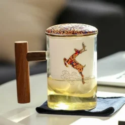 The Cozy Mug Küche & Esszimmer-Keramik-Teefiltertassen-Set – Kreatives, getrenntes Design