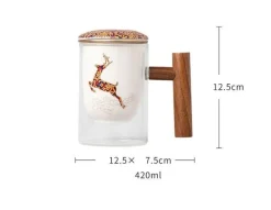 The Cozy Mug Küche & Esszimmer-Keramik-Teefiltertassen-Set – Kreatives, getrenntes Design