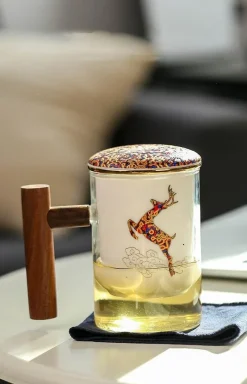 The Cozy Mug Küche & Esszimmer-Keramik-Teefiltertassen-Set – Kreatives, getrenntes Design