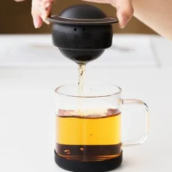 The Decor Haven Küche & Esszimmer-Keramik-Teekanne – Cosmic Orbit Design