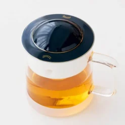 The Decor Haven Küche & Esszimmer-Keramik-Teekanne – Cosmic Orbit Design