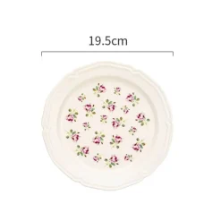 Elegance at the Table Küche & Esszimmer-Keramikteller mit Rosenprägung – Elegantes Blumengeschirr