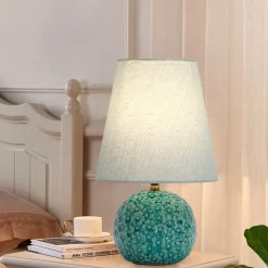 Illuminate Home Beleuchtung-Keramik-Tischlampe – geschnitztes Blumendesign