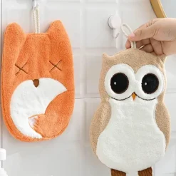 Tom Küche & Esszimmer-Kinderhandtuch aus Mikrofaser, Elefant/Nilpferd, süßes Tier-Design