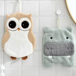 Tom Küche & Esszimmer-Kinderhandtuch aus Mikrofaser, Elefant/Nilpferd, süßes Tier-Design