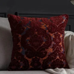 Pillow Haven Bettzeug-Kissenbezüge aus barockem Damast-Samt – 45 x 45 cm, dekorative Kissen