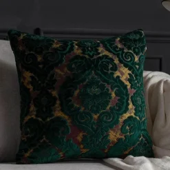 Pillow Haven Bettzeug-Kissenbezüge aus barockem Damast-Samt – 45 x 45 cm, dekorative Kissen