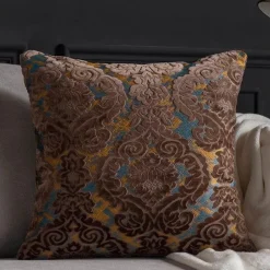 Pillow Haven Bettzeug-Kissenbezüge aus barockem Damast-Samt – 45 x 45 cm, dekorative Kissen