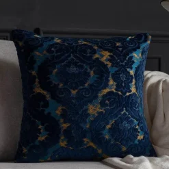 Pillow Haven Bettzeug-Kissenbezüge aus barockem Damast-Samt – 45 x 45 cm, dekorative Kissen