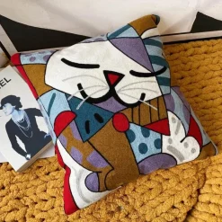 Pillow Haven Bettzeug|Wohndeko-Kissenbezüge mit abstrakter Stickerei, 45 x 45 cm, dekorative Sofa- und Autokissen