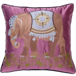 Pillow Haven Bettzeug|Wohndeko-Kissenbezüge mit Elefantenstickerei – Dekorative Sofakissen für das Wohnzimmer