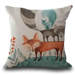 Plush Perch Bettzeug-Kissenbezüge mit Fuchsmuster - Dekorative Kissenbezüge