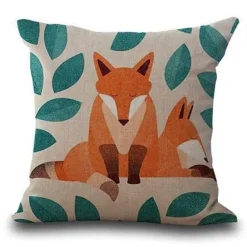 Plush Perch Bettzeug-Kissenbezüge mit Fuchsmuster - Dekorative Kissenbezüge