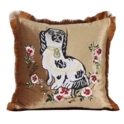 Pillow Haven Bettzeug-Kissenbezüge mit Katzenstickerei aus Samt und Quasten – gemütliche Kissenbezüge