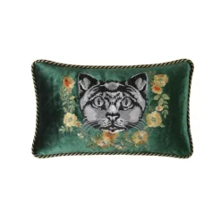 Pillow Haven Bettzeug-Kissenbezüge mit Katzenstickerei aus Samt und Quasten – gemütliche Kissenbezüge