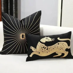 Pillow Haven Bettzeug-Kissenbezüge mit Stickerei, 50 x 50 cm, dekorative Kissenbezüge für Zuhause und Hotel